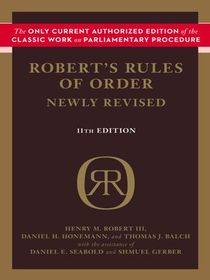 cover image of Robert's Rules of Order Newly Revised